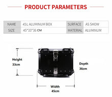 Load image into Gallery viewer, Black &amp; Silver Aluminium Top Box Set Include Base Plate &amp; Inner Padding
