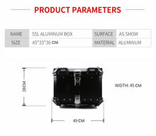 Load image into Gallery viewer, Black &amp; Silver Aluminium Top Box Set Include Base Plate &amp; Inner Padding
