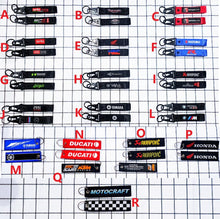 Load image into Gallery viewer, Keychain for motorcycle high quality sewn sew Honda Yamaha Triumph Ducati Kawasaki Suzuki BMW KTM Akrapovic Aprilia
