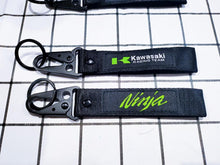 Load image into Gallery viewer, Keychain for motorcycle high quality sewn sew Honda Yamaha Triumph Ducati Kawasaki Suzuki BMW KTM Akrapovic Aprilia
