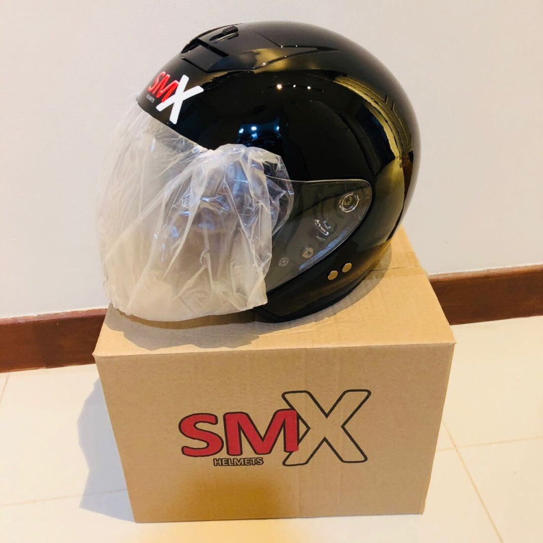 Helmet Black SMX | Classic Half-face Helmet